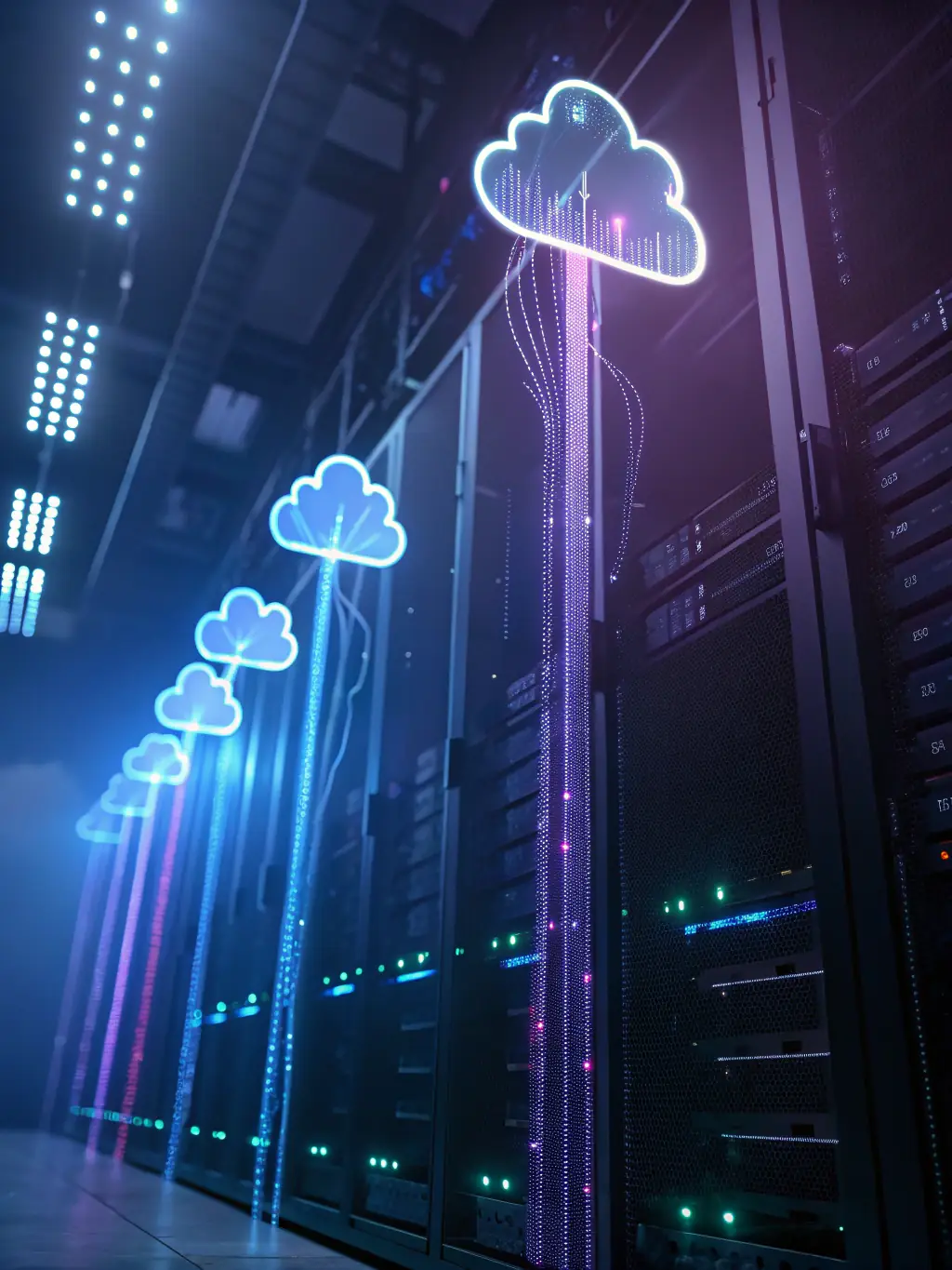 A visual representation of data flowing from IoT sensors to a cloud dashboard, illustrating Reliova's IoT and cloud integration capabilities.