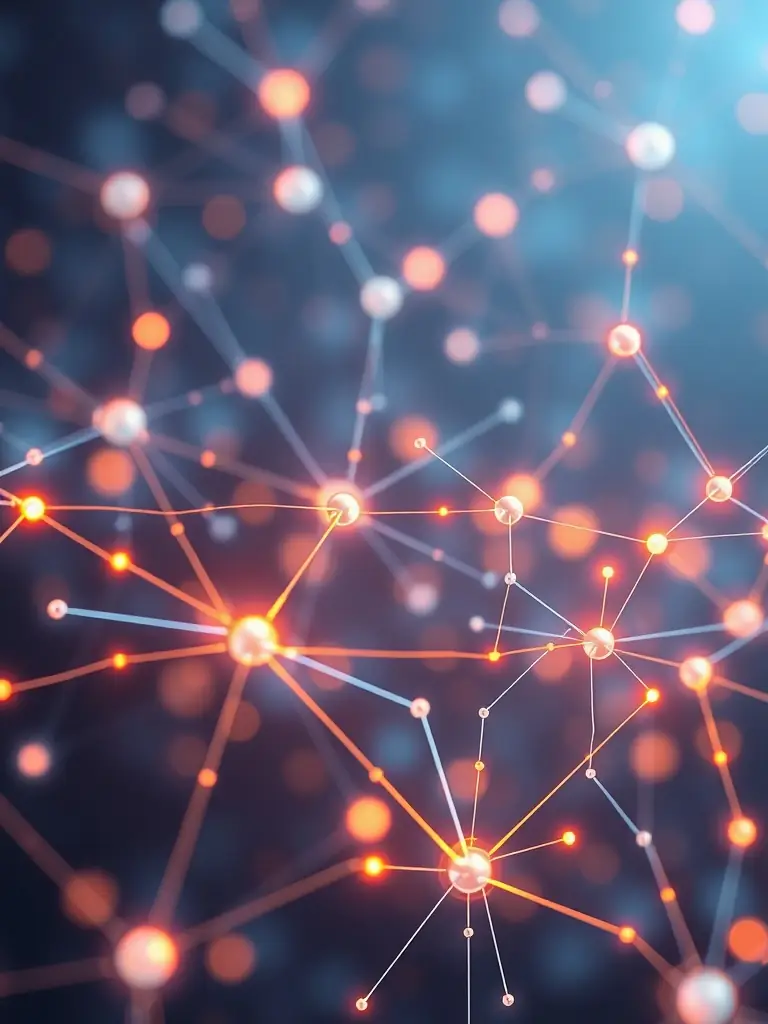 An abstract image representing artificial intelligence algorithms analyzing data from IoT devices, highlighting Reliova's AI solutions for IoT.